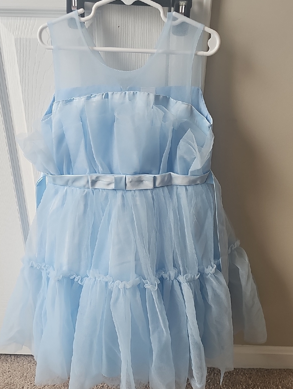 PatPat Light Blue Ruffled Tulle Formal Dress for Girls